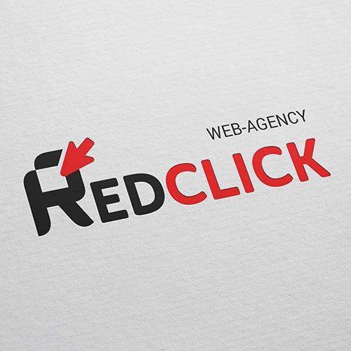 Creation of a corporate identity for the web-agency "Red Click" within the framework of the "Standard" package (logo, business card, letterhead).