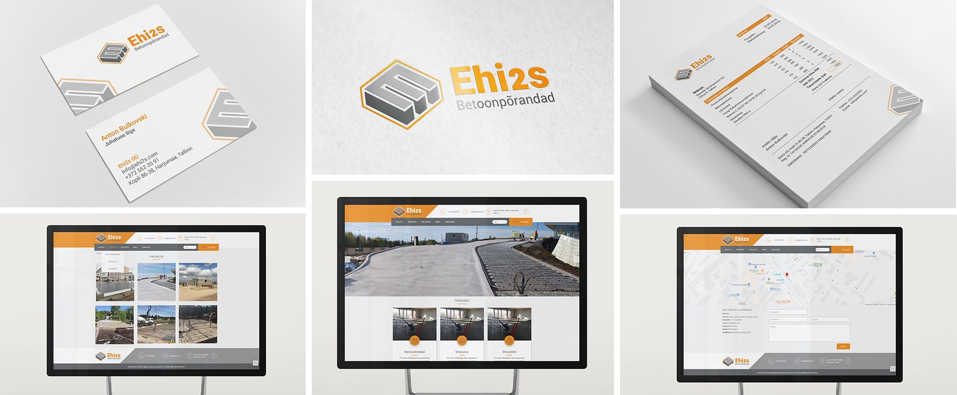 Construction company logo, business card and website "Ehi2s OÜ"